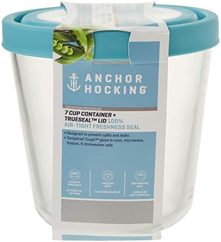 Anchor Hocking Trueseal Glass Food Storage Container with Airtight Lid, 7 Cup Tall, Mineral Blue - Image 5