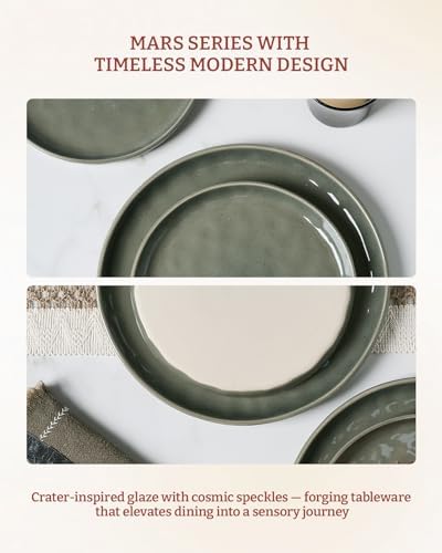 Famiware Mars Stoneware Dinnerware Set for 4, Sage Green - Image 5