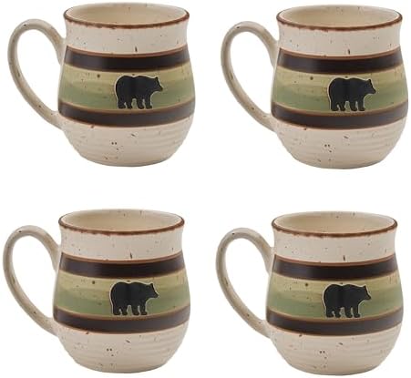 Park Designs Skyline Bear Mug Set of 4, Stoneware by ParkDesigns