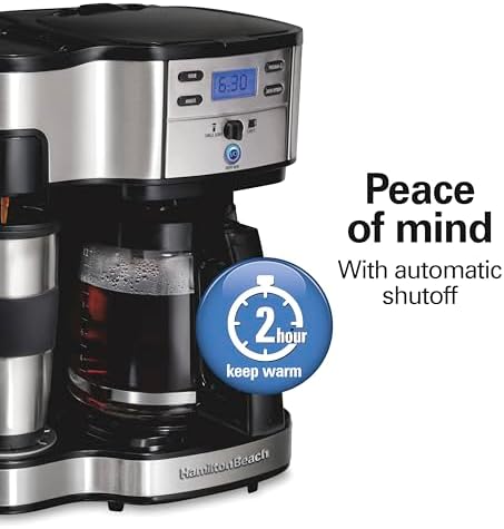 Hamilton Beach 2-Way Brewer Coffee Maker, Single-Serve and 12-Cup Pot, Black/Stainless Steel(49980A), Carafe - Image 5