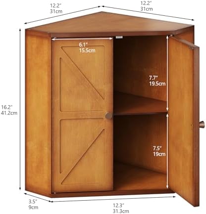 Trironsun Corner Bread Box for Kitchen Counter Double Layer Bamboo Bread Storage Container Large Capacity Bread Storage Bin Farmhouse Breadbox Organizer (Antique Brown) - Image 5
