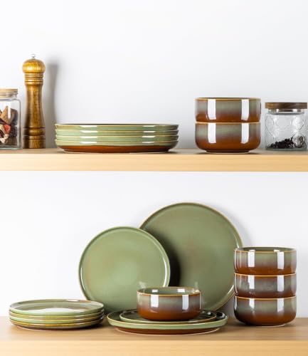TheTerra Ceramic Dinnerware Set for 6, 18-Piece Plates and Bowls Set - Image 7