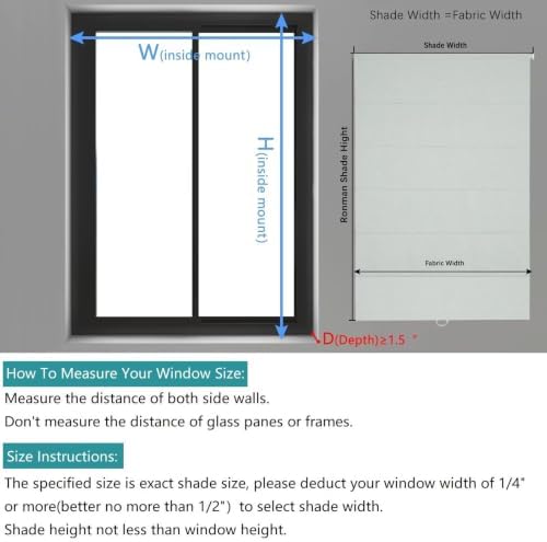 Changshade No Drill Roman Shades Cordless Blinds Blackout for Indoor Windows, Room Darkening Black Out Tension Rod No Hardware No Tools Inside Mount,Shade Size 32.5Inch Wide 64Inch High,Light Grey - Image 2