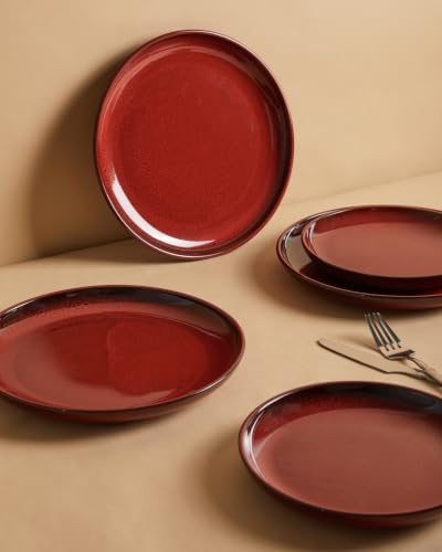 Pokini Stoneware Dinnerware Sets for 4, 12pcs Plates and Bowls Sets Dishes - Image 6