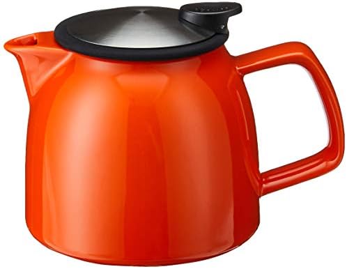 FORLIFE Bell Ceramic Teapot with Basket Infuser, 26-Ounce/770ml, Carrot by Unknown