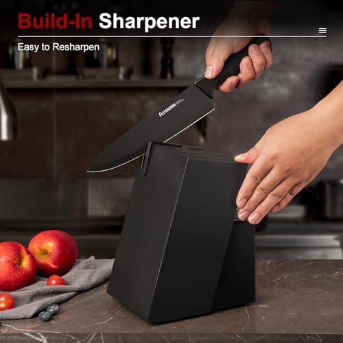 Astercook Knife Set for Kitchen with Block and Sharpener 15pcs German - Image 4