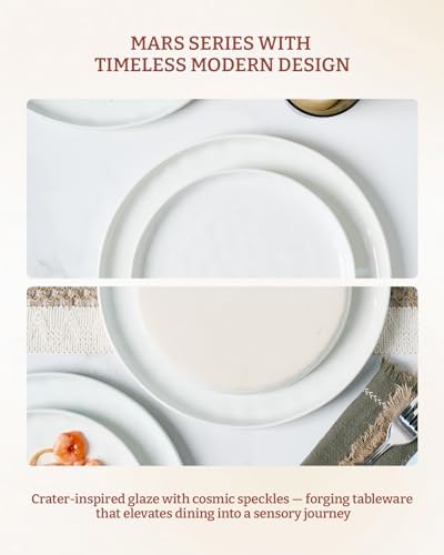 Famiware Mars Stoneware Dinnerware Set for 4, White - Image 5