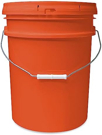 ePackageSupply 5 Gallon Bucket - Food Grade Bucket with Airtight Gasketed Tear Strip Lid, BPA-Free, Heavy-Duty 90 Mil HDPE Plastic Pail, Bulk Storage, Durable Container, Made in USA - Orange, 1 Pack by ePackageSupply