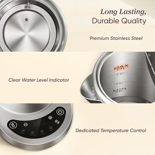 Cosori Stainless Steel Electric Kettle with Temperature Control, 1.7L - Image 5