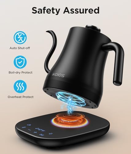 KOIOS Gooseneck Electric Kettle, ±1℉ Temp Control, Mute Mode, 4H Keep Warm - Image 6