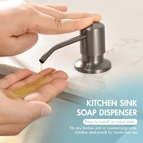GIMILI Black Stainless Commercial Kitchen Sink Faucet with Soap Dispenser - Image 6