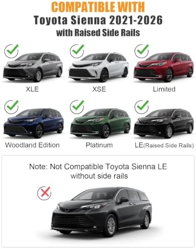 KINGGERI 300Lbs Roof Rack Cross Bars for Toyota Sienna 2021-2026 - Image 2