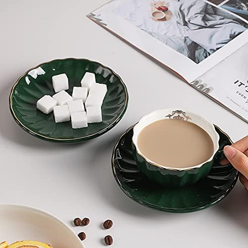 Sweejar Home British Royal Porcelain Tea Set, 8 OZ Cups & Saucer Service for 6, with Teapot, Sugar Bowl, Creamer, Pitcher & Teaspoons, High Tea, Wedding, Party (Jade) - Image 6
