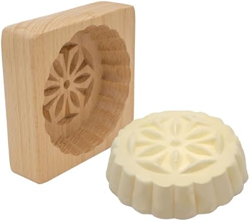 Polart, Flower Butter Mold - Polish Decorative Flower Wooden Molds for Dairy Making Supplies, Homemade Butter Shaper and Wood Kitchen Accessory - Table Decorations at Occasions, Party, & Celebrations by Polart
