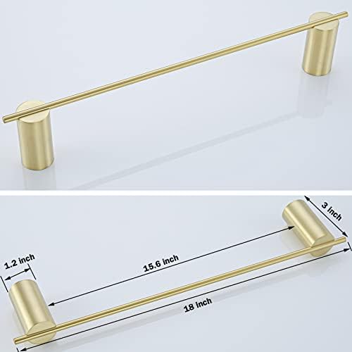 RANDOM Brushed Gold Towel Bar Rack Holder Rod 18 inch Hand Towel Holder for Bathroom Kitchen Hardware Accessories Wall Mount 96068-2-18BG - Image 2