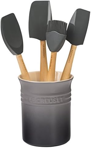 Le Creuset Stoneware & Silicone 5pc. Utensil Crock Set, Oyster by Unknown