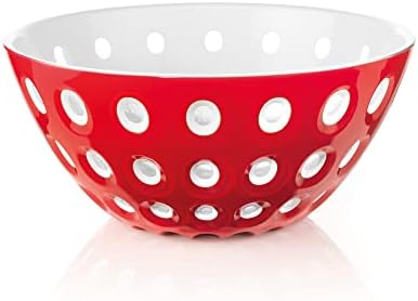Guzzini Le Murrine Bowl, 20 cm, San, White/Transparent Red, 20x27x9 cm by Guzzini