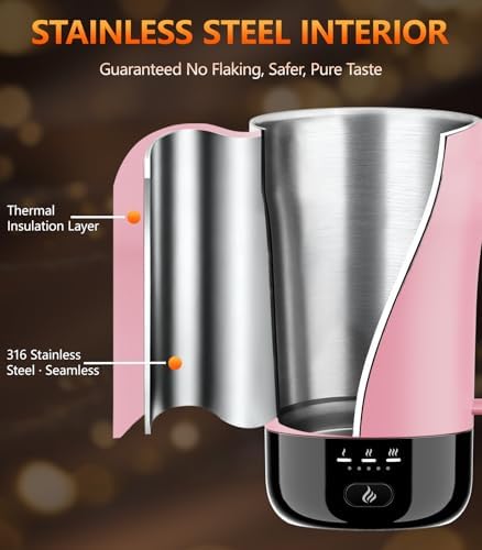 Self-Heating Coffee Mug, 14oz Heated Coffee Mug - Rechargeable Temperature Control Coffee Mug Keep Coffee Hot, Smart Mug Great Gift for Coffee Lovers & Slow Sippers - Image 4