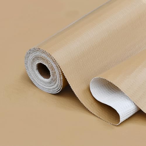 Strong Grip Drawer and Shelf Liner for Kitchen 23.6In x 20FT Beige by Insigoo