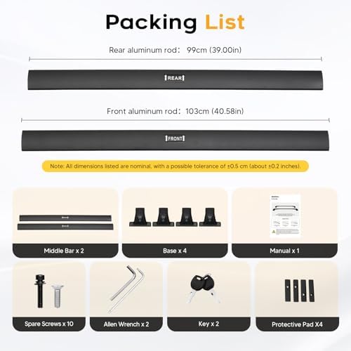 300LBS Roof Rack Crossbar for 2016-2022 Honda Pilot with Flush Rails - Image 3