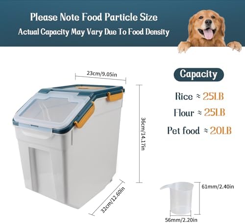 AnRui 4Pack 25LB Airtight Rice & Flour Storage Containers, BPA‑Free, Blue - Image 2