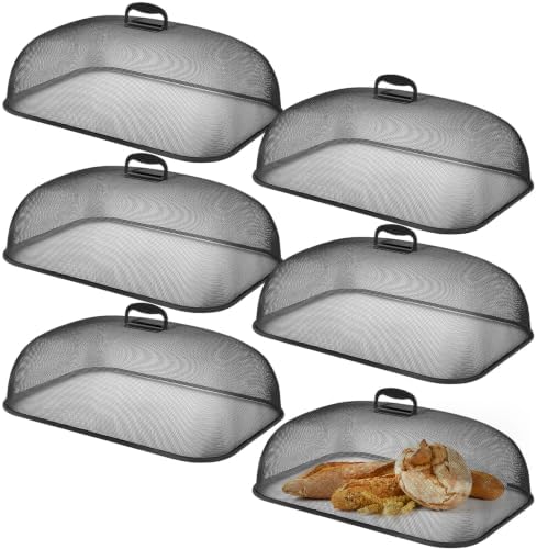 Hicarer 6 Pcs Metal Mesh Food Covers for Outdoors 18 Inch, Black by Hicarer