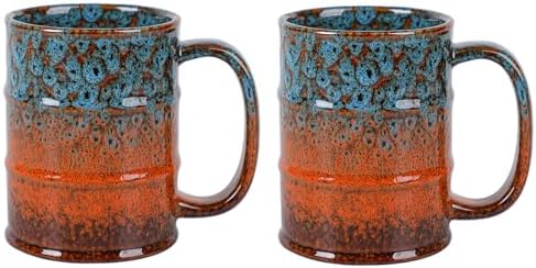 Coffee Mug,20 Oz Coffee Cups Ceramic Tea Cup Large Coffee Mug for Office and Home - Dishwasher and Microwave Safe Novelty Coffee Mug(2, Blue and Brown) by LGQ