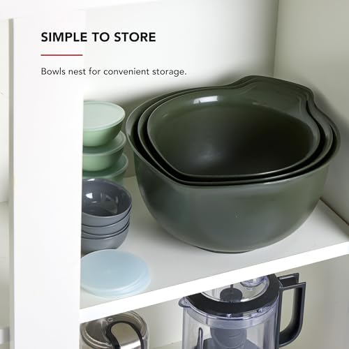 KitchenAid Universal Nesting Plastic Mixing Bowls, Set of 3, 2.5_quart, 3.5 quart, 4.5 quart, Evergreen (Pack of 2) - Image 6