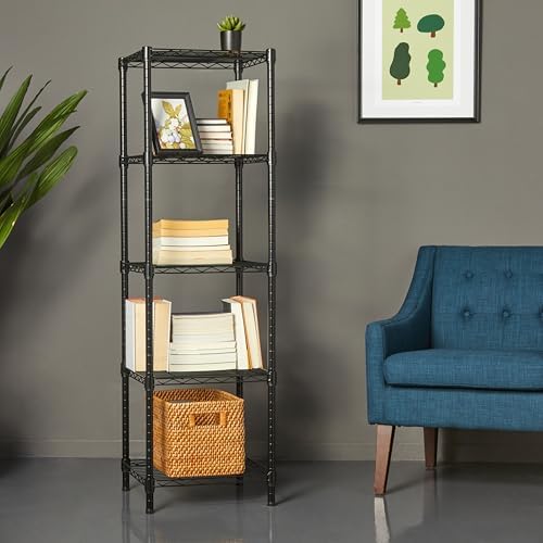 Amazon Basics 5-Shelf Tower Adjustable Storage Shelving Unit for Garage, Rust-Resistant Steel, 150 lbs Per Shelf, 16"W x 16"D x 54"H, Black - Image 6