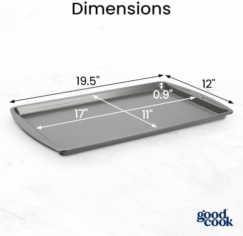 GoodCook Everyday Nonstick Steel Baking Sheet, 17 x 11-Inch, Gray - Image 2
