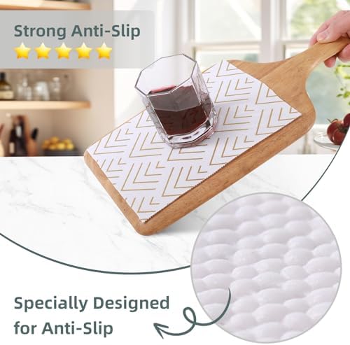 Shelf Liner for Kitchen Cabinets Non Adhesive Drawer Liner Non-Slip Thickened Shelf Liner Paper Strong Easy to Clean for Tool Box Refrigerator with Knife and Tape Measure, Gold Arrow, 11.8 x 354.3 in - Image 2