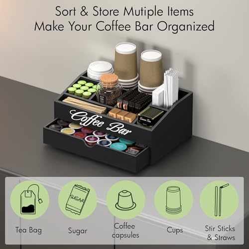 Suli 2-Tier Coffee Bar Station Organizer for Countertop,Extra large - Image 2