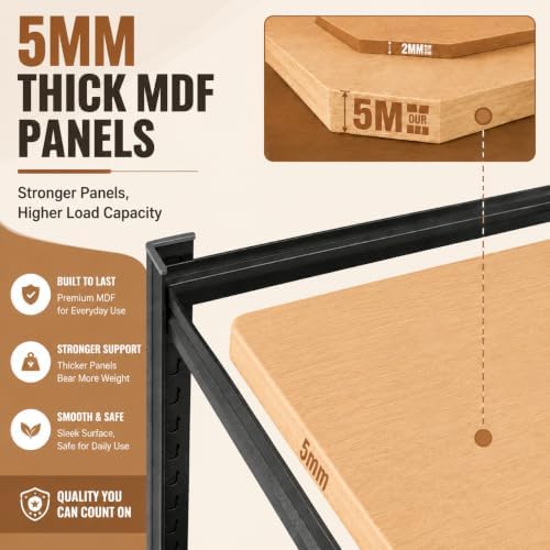 Metal Book Shelf Adjustable Heavy Duty Bookshelf with Tool-Free Assembly - Image 3