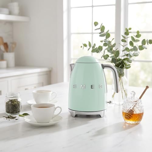 SMEG 50's Retro Style Electric Water Kettle with Automatic Shutoff, Removable Base, and Water Indicator, KLF03PBUS, Pastel Green - Image 5