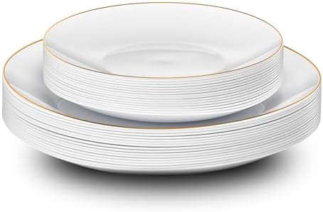 PLASTICPRO White Plastic Design Party Plates Premium heavyweight Elegant - Image 5