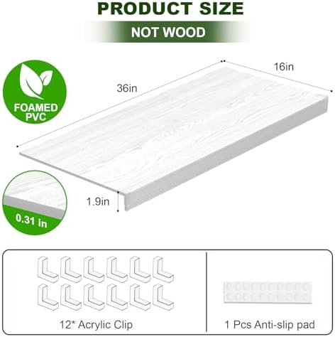 Wire Rack Covers, PVC Wire Shelf Covers for Pantry 36" W X 16" D - Image 4
