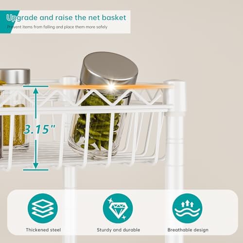 SINGAYE 6 Tier Shelf Wire Shelving Adjustable Storage Shelves Basket Rack - Image 5