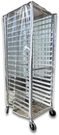 Bakery Food Pan Sheet Rack Cover | Size: 23"W x 28"L x 33"H | Material: Heavy-duty Nylon | Zippers:2 | Color:White | Pack of 1 by LaundryBagsOnline