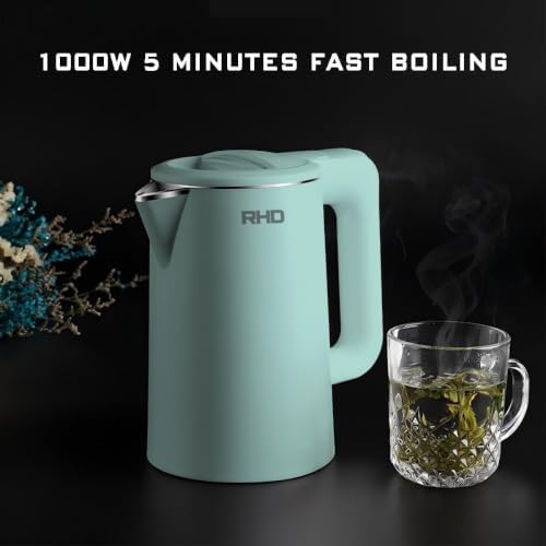 RHD Small Electric Kettle 0.8L, 1000W Fast Boil, Stainless Steel, Green - Image 6