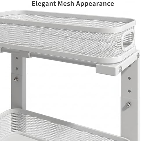 2 Pack Under Sink Organizer, Dual-Layer Pull Out Mesh Cabinet Rack with 5-Level Height Adjustment, Rust-Resistant Sliding Storage for Bathroom & Kitchen, Multi-Purpose 2-Tier Shelf - Image 4