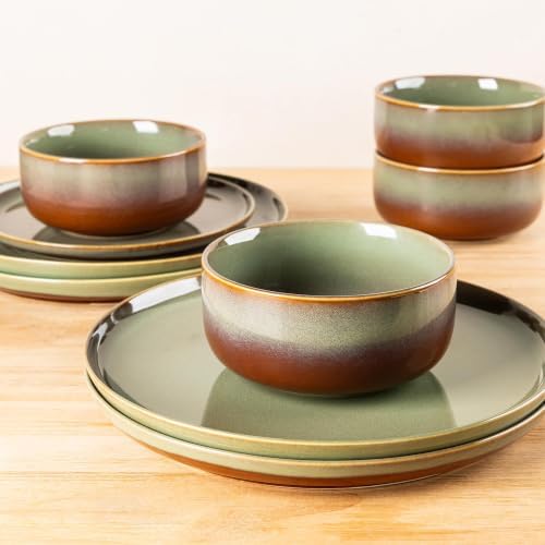 TheTerra Ceramic Dinnerware Set for 6, 18-Piece Plates and Bowls Set - Image 5