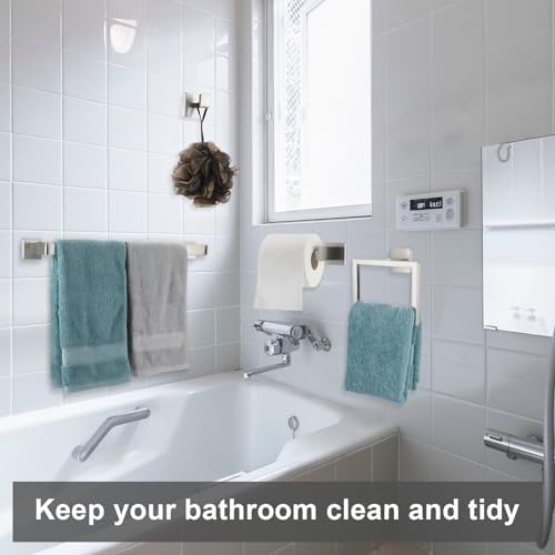 20 Pcs Silver Bathroom Hardware Accessories Bath Towel Bar Set - Image 6
