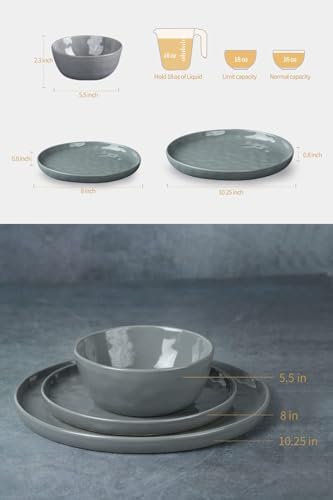 Famiware Mars Stoneware Dinnerware Set for 6, Dark Gray - Image 4