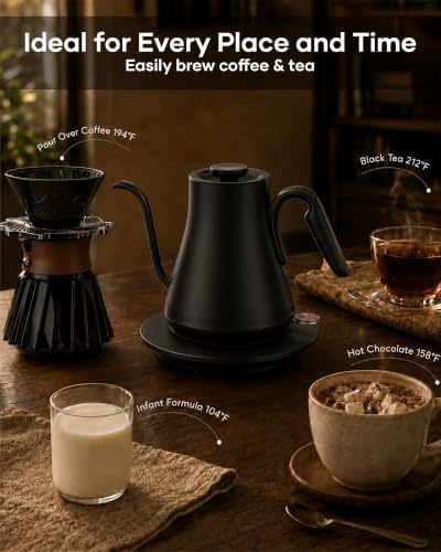 Cocinare Gooseneck Electric Kettle 0.8L, Fast Boil Pour Over Coffee, Tea - Image 5