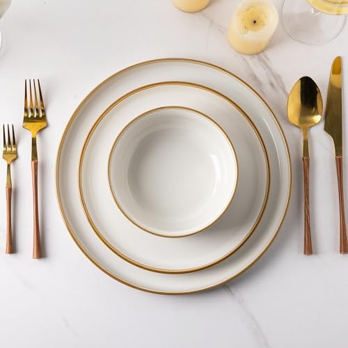 GBHOME Dinnerware Sets for 4, 12 Pieces Ceramic Plates and Bowls Set - Image 3