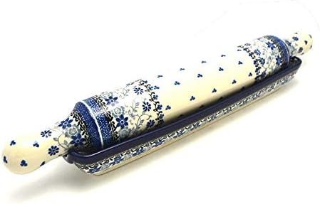 Polish Pottery Rolling Pin with Stand - Silver Lace by Polish+Pottery+Gallery