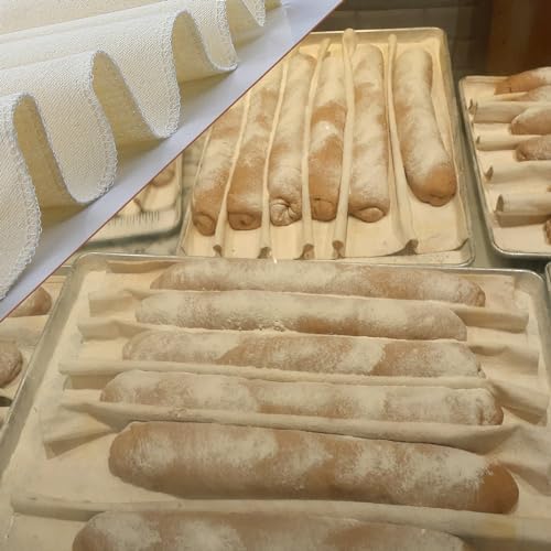 Pack of 3 Baker's Linen Cloth Bread Baking 75 x 45 cm Natural Baker's Linen Dough Cloth Proofing Foil for Bread Baking Accessories Swirl Cloth for Dough Preparation and Baking for Families, Bakers and - Image 2