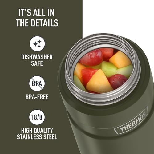 THERMOS Stainless King Food Jar with Bowl, 24oz, Matte Army Green - Image 5