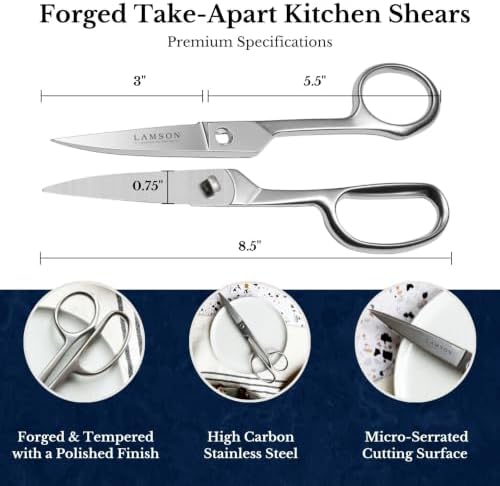 Lamson Kitchen Shears, 8 In Forged Take Apart Poultry Scissors - Image 2