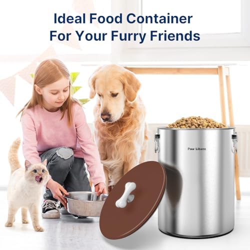 Paw Libero 25 Lbs Stainless Steel Dog Food Storage Container with Airtight Lid & Ceramic Bone Handle, Large Metal Dog Food Bin for Dogs & Cats, Keep Fresh, Easy to Clean - Image 7